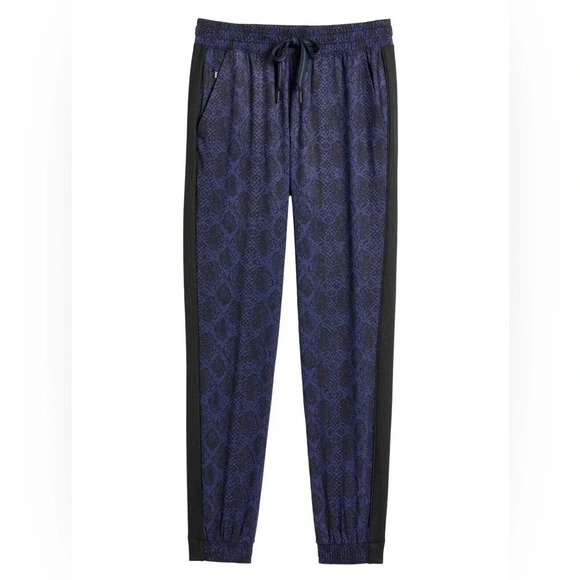 Athleta Brooklyn Jogger Dark Blue Python Snake Print Athletic Pants Size 8 - Picture 9 of 10
